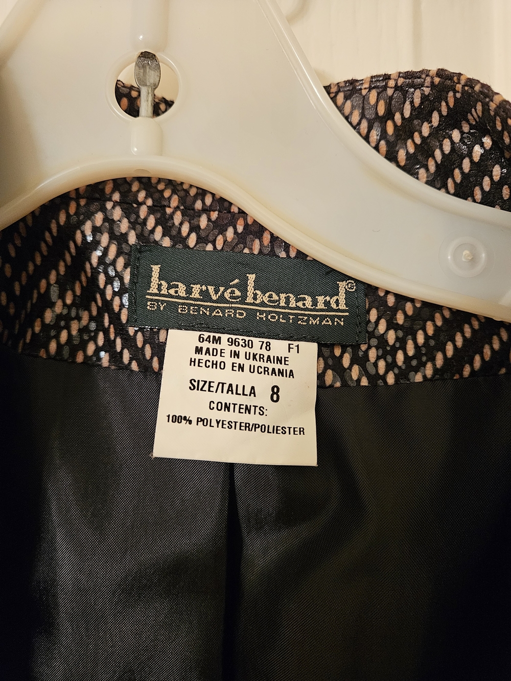 Harve Benard Black & Green Jacket with Soft  Dot Pattern - Picture 4 of 10